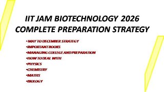 Download Lagu IIT JAM BIOTECHNOLOGY 2026 COMPLETE PREPARATION STRATEGY Thumbnail
