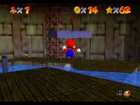 SM64 Dire, Dire Docks - Pole-Jumping For Red Coins (No Poles)