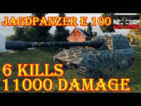 Jagdpanzer E 100  11000 Damage Fjords World of Tanks
