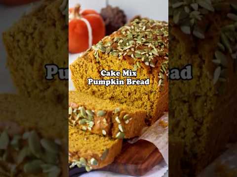 Pumpkin Bread with Spice Cake Mix (Only 4 Ingredients!) #easyrecipe