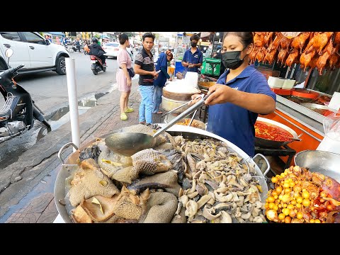Amazing Cambodian Street Food & Food Market Scenes @Chhouk Meas Market in PP - Yummy Food Tour
