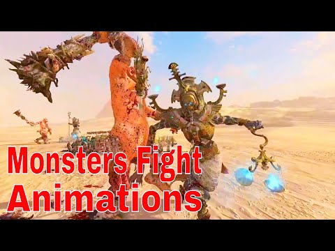 Monsters Fights Unique Animations. Total War Warhammer 2