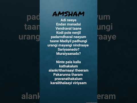 Amsham Song| Aksomaniac song lyrics|Amsham lyrics #song #trendingsong