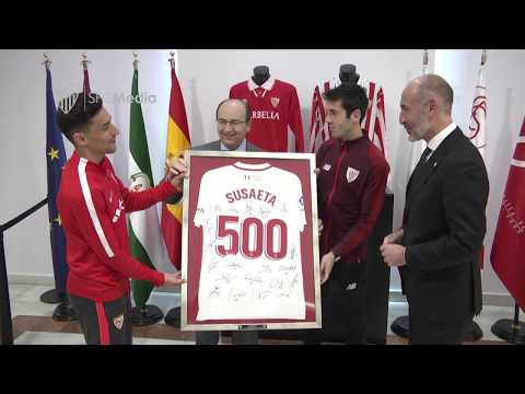 Homenaje del Sevilla FC a Susaeta por sus 500 partidos