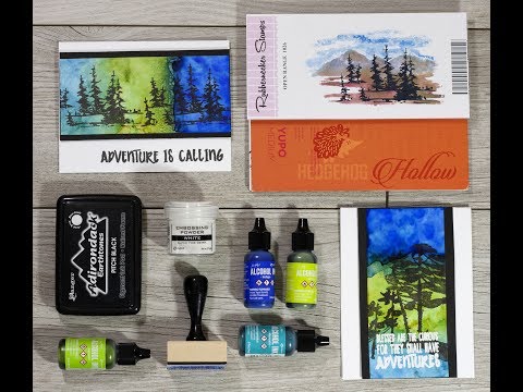 How to - Cardmaking Crafty hack: 2 alcohol ink cards at once with Rubbernecker and Scrapbook.com