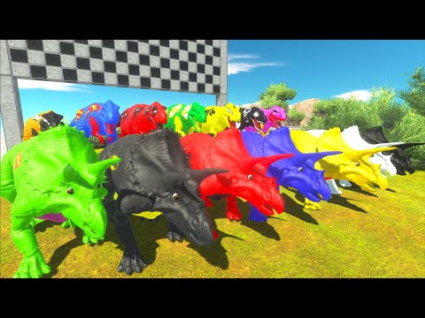 Superman Triceratops vs T-rex Superman Death Run Speed Race Championship Jurassic World Evolution 2