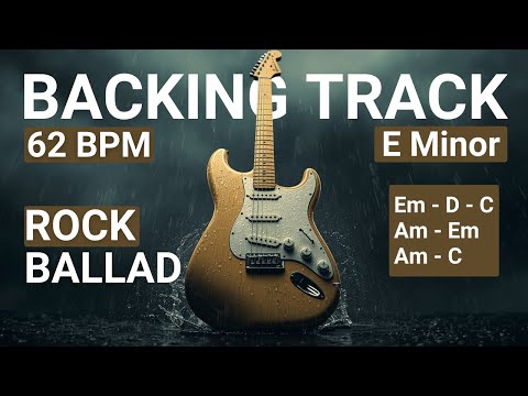 Cinematic Midnight Horizon Rock Ballad Backing Track in E Minor | 62 BPM