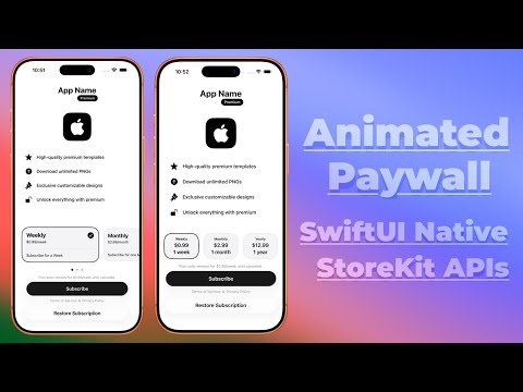 Customized Animated Paywall using Native SwiftUI StoreKit APIs | Custom SubscriptionStoreView |Xcode