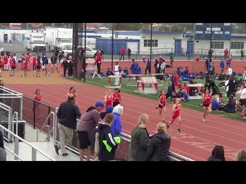 JVG 100m Heat 2 vs Servite & Rosary 3-7-18 - Los Alamitos Girls