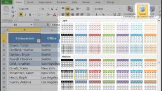 Excel 2010 - Formatarea datelor sub forma unui tabel