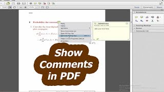 How to Show Comments in PDF by using adobe acrobat pro