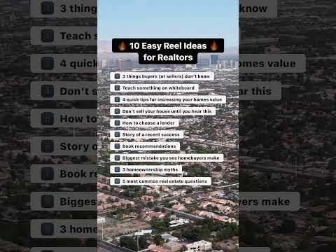 10 quick Reel ideas for Real Estate Agents…🎥