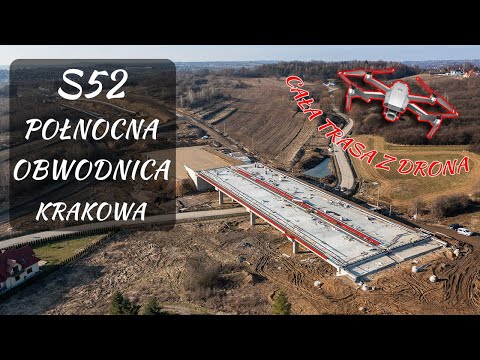 Północna Obwodnica Krakowa S52 z drona od końca