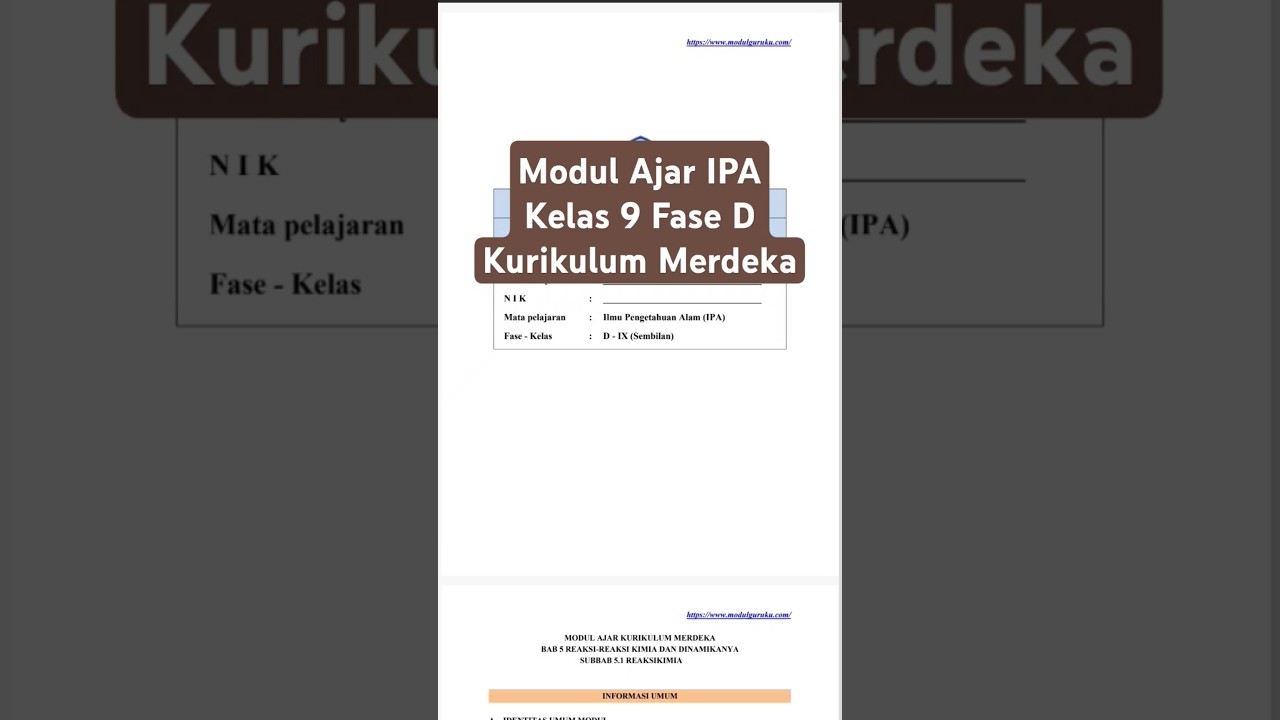 Modul Ajar IPA Kelas 9 Fase D Kurikulum Merdeka #modulajarkurikulummerdeka