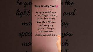 Heart touching birthday wishes for love #happybirthday #jaan #love #shorts