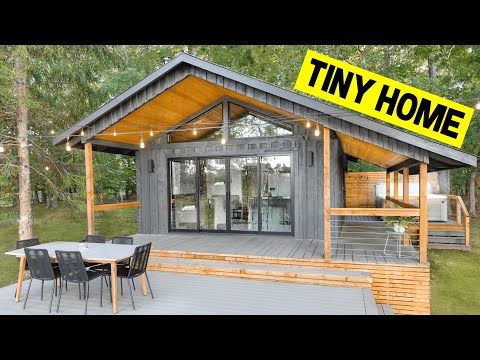 GORGEOUS 400sqft WATERFRONT TINY HOUSE ON A LAKE! (Full Airbnb Tour)