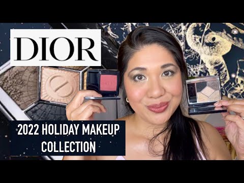 DIOR HOLIDAY 2022 Partial REVIEW Cosmic Eyes Quint + Galactic Red Blush | Swatches, Demo on TAN SKIN