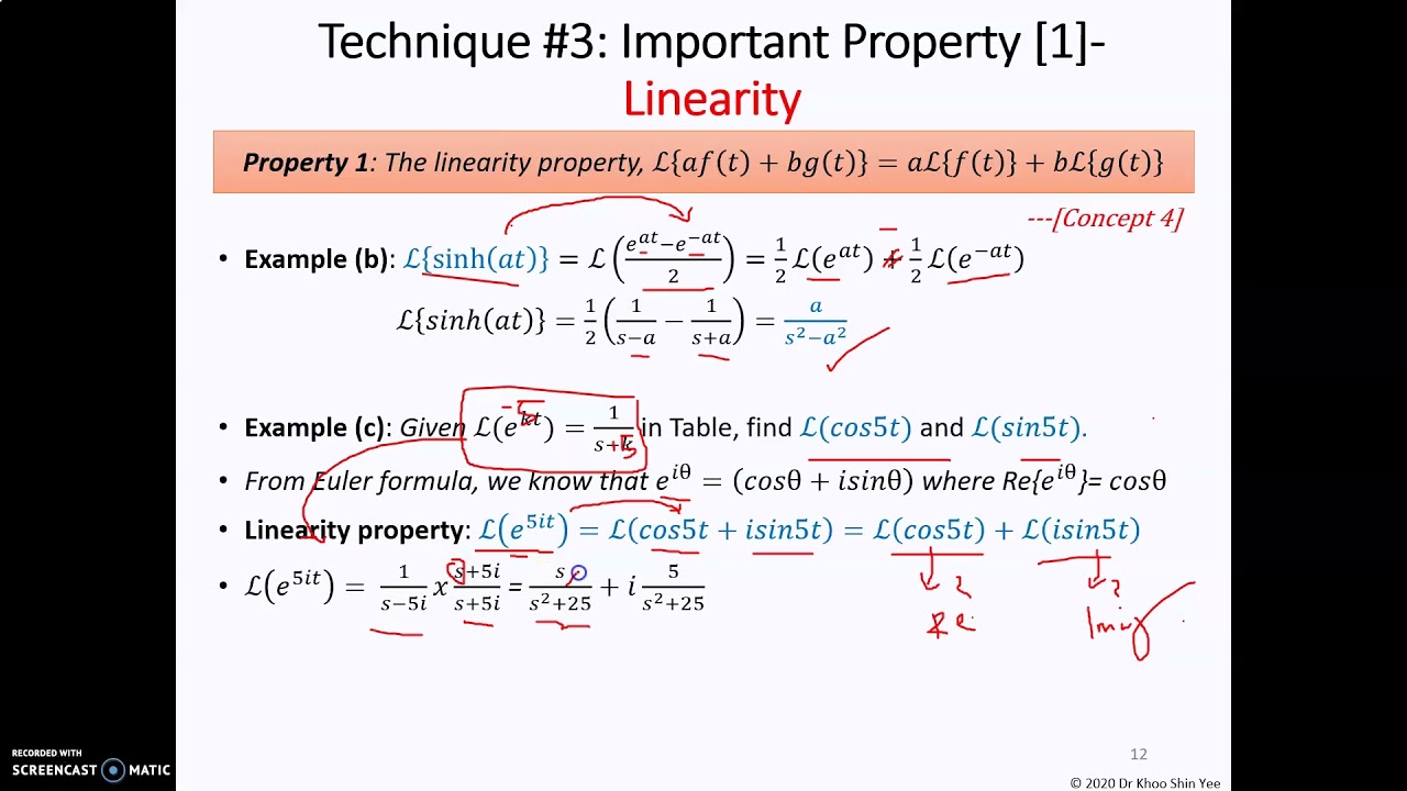 Week 8 Laplace Transform Part 1.7 Perform Laplace Transform using Property Linearity & S Shift