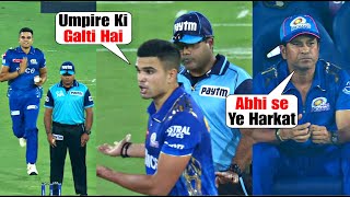 Sachin Tendulkar got angry when Arjun Tendulkar fighting with umpire | SRH vs MI IPL 2023