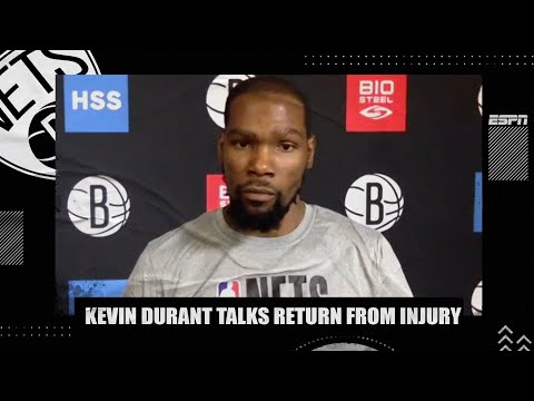 凱文-杜蘭特談傷病康復，與凱里-歐文一起練習｜NBA on ESPN (Kevin Durant talks injury rehab, practicing with Kyrie Irving | NBA on ESPN)