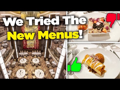 Experimentamos os novos menus principais da sala de jantar da Royal Caribbean