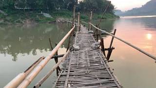 preview picture of video '＜CH−TABI＞ルアンパバーンにはバンブーブリッジが２つ！　アジア女子一人旅　ラオス・ルアンパバーンはこんな感じ！'