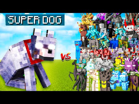 SUPER DOG vs All Minecraft OP BOSSES Army x100 | Minecraft Mob Battle