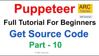 Puppeteer Tutorial #|10  Generate Source Code Of Webpage
