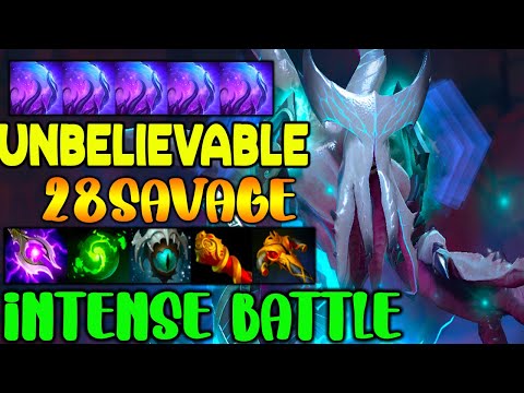 UNBELIEVABLE 28 SAVAGE  - INTENSE CARRY FACELESS VOID - INTENSE BATTLE - DOTA 2