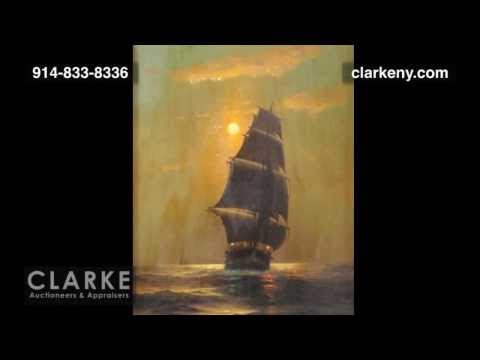 Oil: Ship at Dusk | Warren Sheppard | Painting | Clarke Auction Gallery