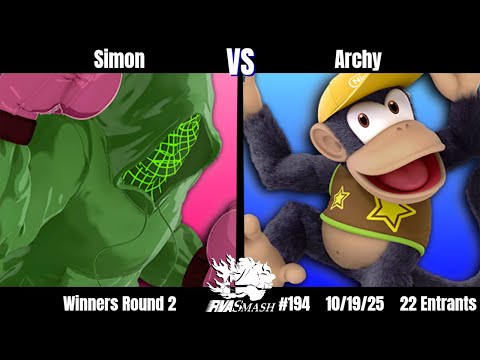 RVA Smash 194 | Simon (Little Mac) vs Archy (Diddy Kong) | Winners Round 2 | 22 Entrants | SSBU