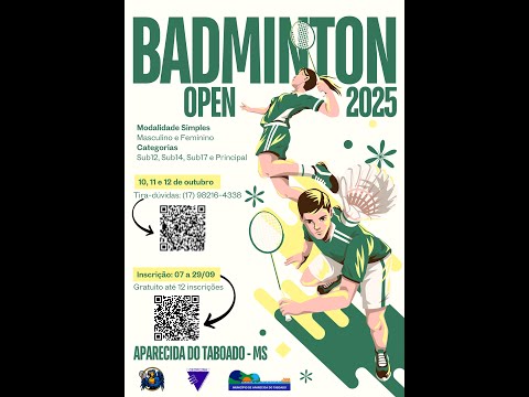 Badminton Open 2025 em Aparecida do Taboado