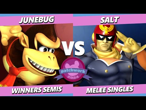 Patchwork 2024 TOP 8 - Salt (Captain Falcon) Vs. Junebug (Donkey Kong) Smash Melee - SSBM
