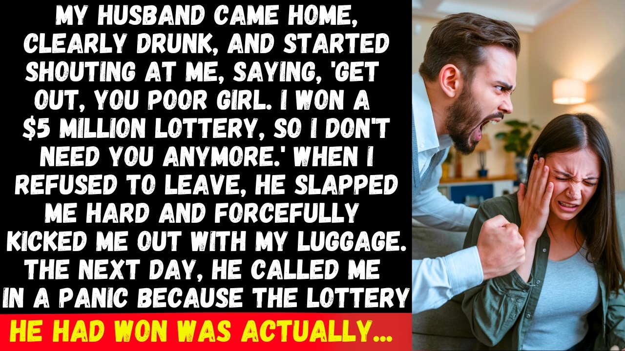 My husband kicked me out after winning $5 million, but I laughed because the lottery was actually..