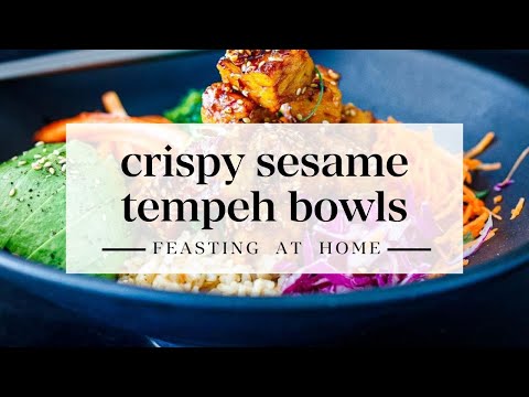 Crispy Sesame Tempeh Bowl with the best texture! Vegan