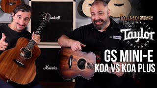 Video thumbnail for Taylor GS Mini-e Koa vs Koa Plus! Which one is right for you? by The Music Zoo