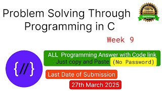 Download the video "NPTEL: Problem solving through programming in C week 9 all programming assignment with link of codes"