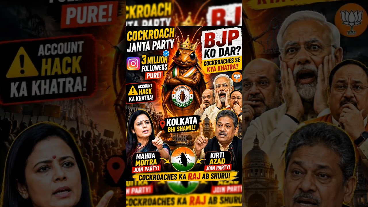 Cockroach Janta Party 🔥 3 Million Followers! BJP Ko Cockroach Se Dar Kyu? 😱 #shorts