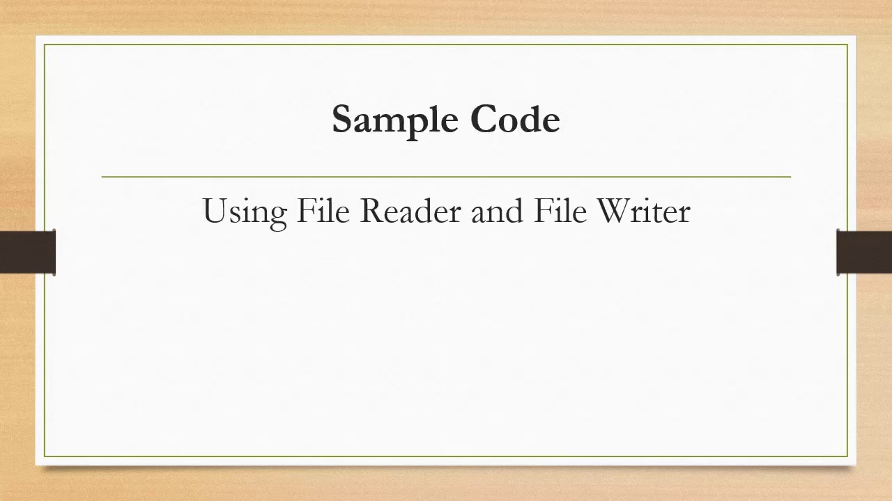 Lesson 3 : File input Output