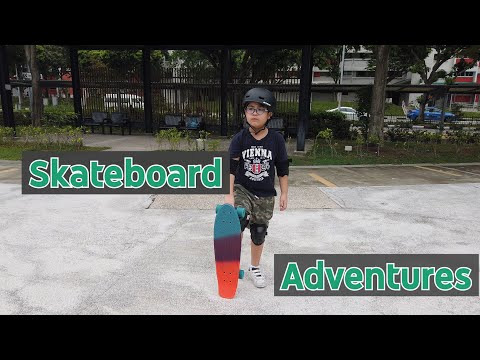 Trying out my new Yamba Skateboard from Decathlon -  Cheap Skateboard for Kids (Let's have Fun!!!)