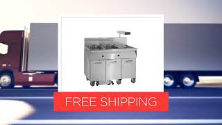 Imperial IFSCB250EC (2) 50 lb. Fryers Electric Floor Fryer with Computer Controls and Built-In Filter System