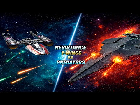 Resistance Y-Wings vs Predator Star Destroyer Fleet | Empire at War Remake AR