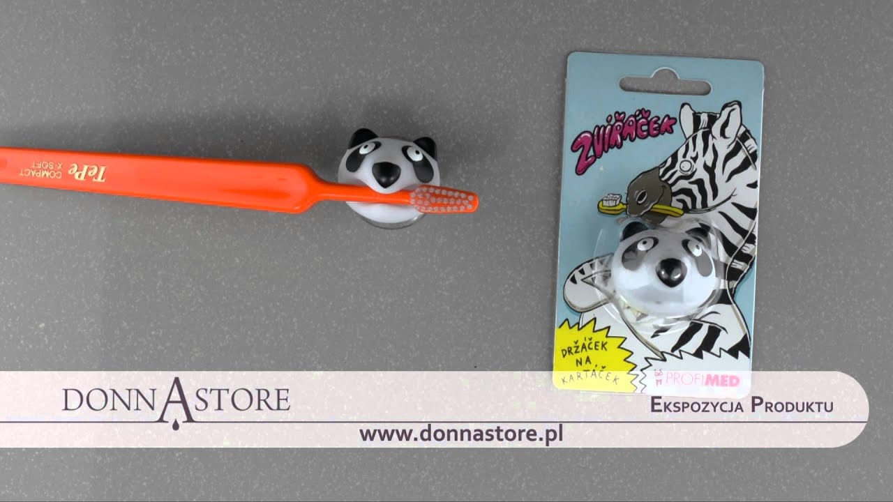 Zwierzaczek PANDA uchwyt na szczoteczkę z przyssawką