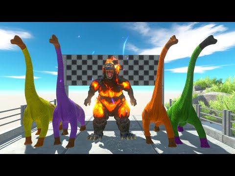 Brachio Superhero Vs Godzilla Speed Race Hunting found Jurassic world evolution Marvel & Dc