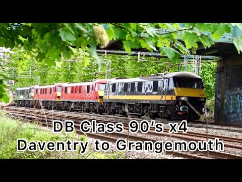 DB Class 90’s x4 on Daventry Int Rft Recep Rfd to Grangemouth Tdg (Ews)
