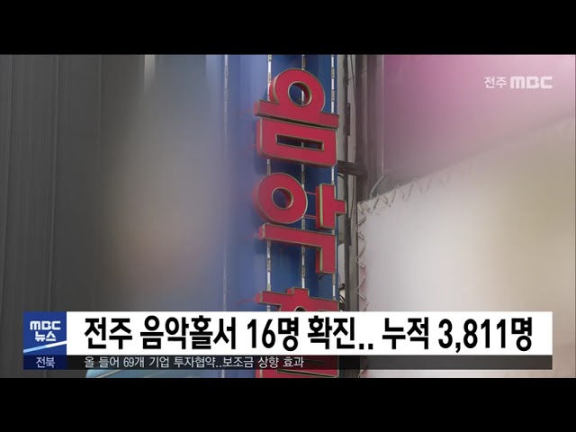 전주 음악홀서 16명 확진 누적 3,811명