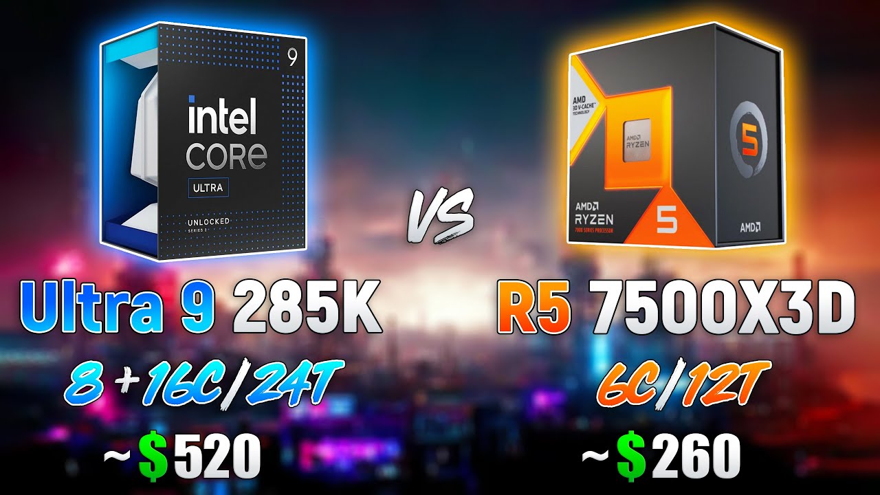 Ryzen 5 7500X3D vs Ultra 9 285K - Test in 10 Games