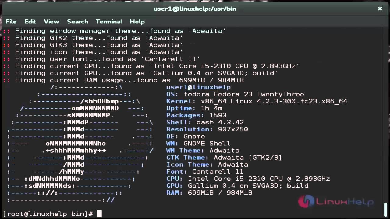 How to generate system informations using ScreenFetch