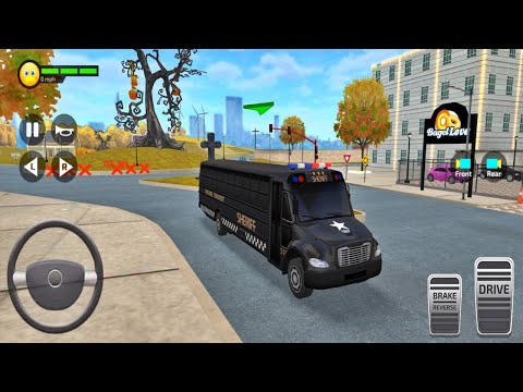 Bus Simulator Games 3D - New Sheriff Prisoner Transport School Bus Parking - Android Sim Games