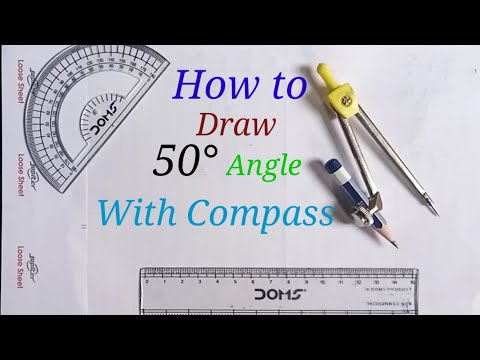 How to make 50 degree angle with compass.How to construct 50° angle. 50° ka kon kaise banaye.